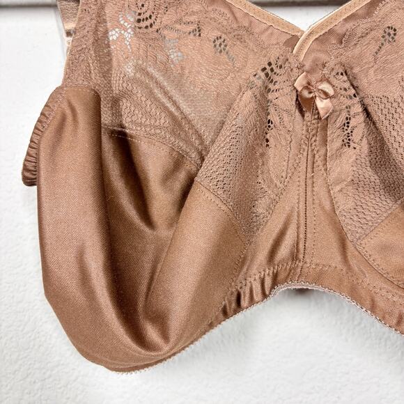 Glamorise Womens Size 36H Magic Lift Minimizer Bra Brown Comfort Straps Wireless - Picture 5 of 9